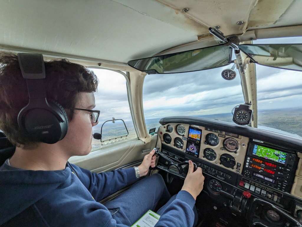 Me flying an airplane
